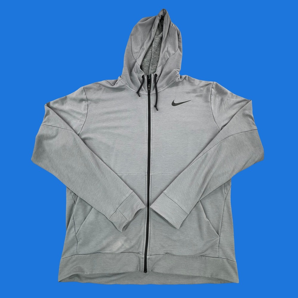 Nike Dri-FIT Training Full Zip Hoodie Mens XL Grey Heather 742210-065